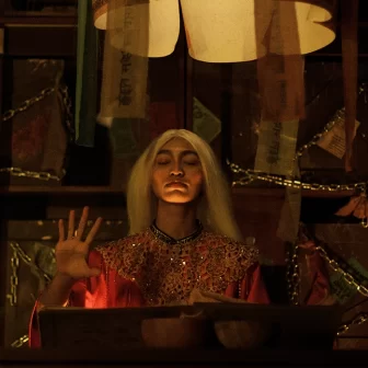 a lady in a spell chamber conducting a spell ritual